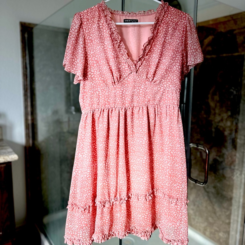 Large, SHEIN brand, flutter sleeve, light summer dress